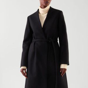 COS belted wool cashmere coat in black - size EUR 8 - US 8 - new with tags